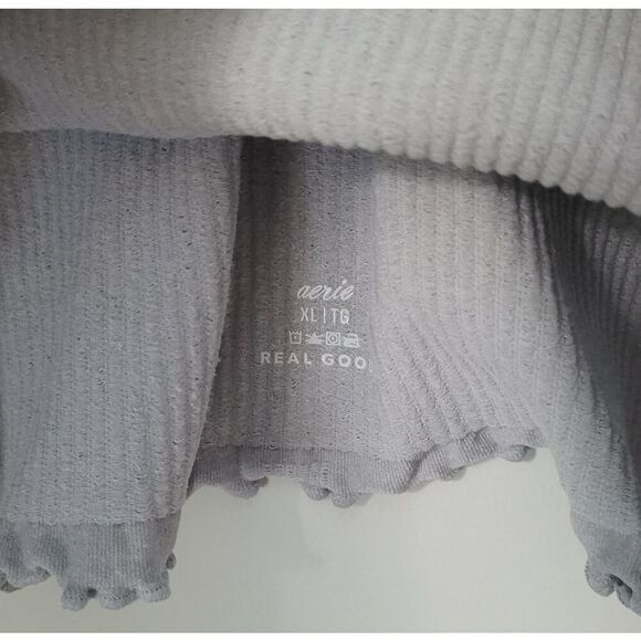 Aerie Ribbed Cropped Grey Tank Size Extra Large - Picture 3 of 5